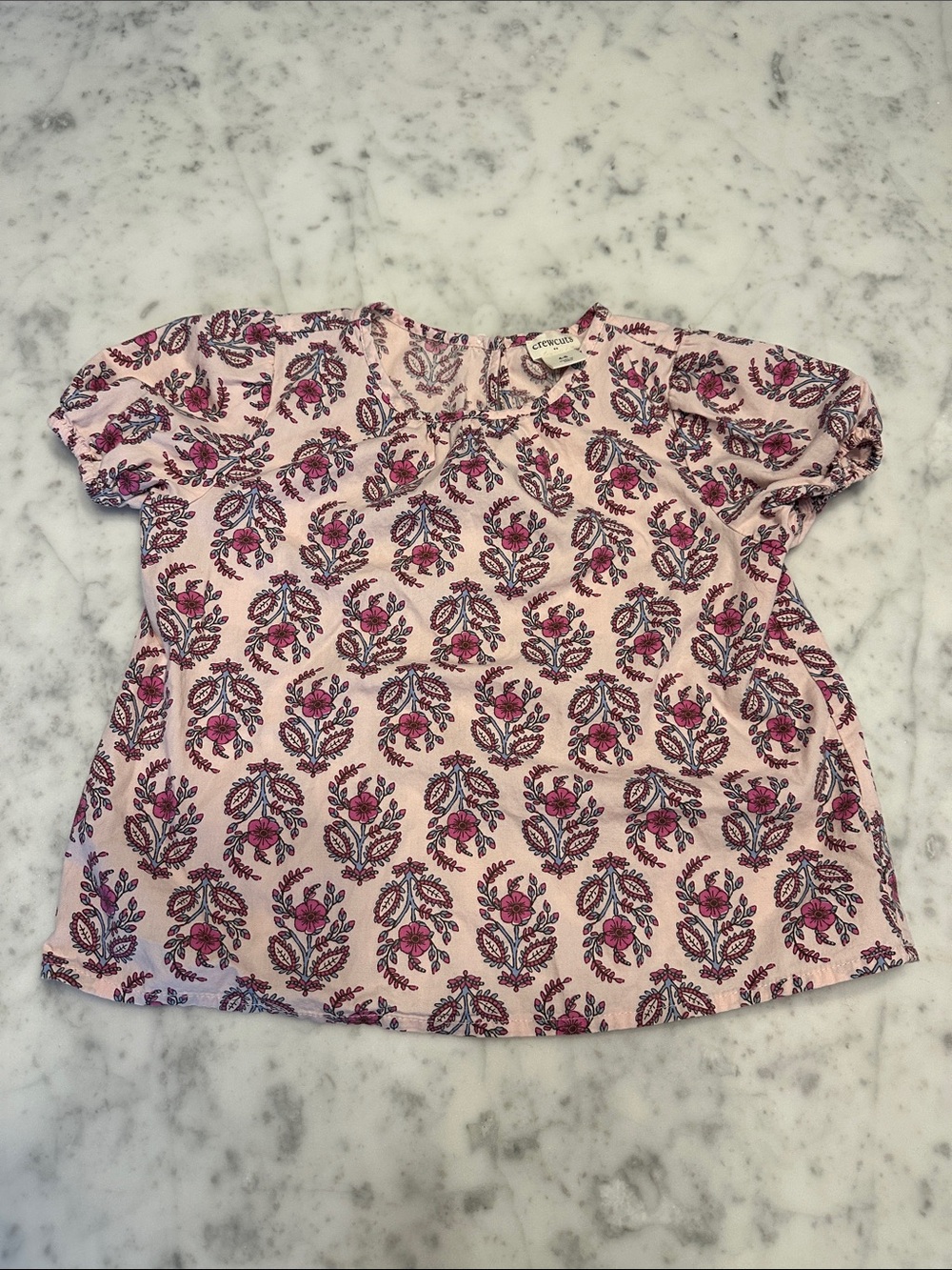 JCrew- Pink Block Print Top- Size 4-5